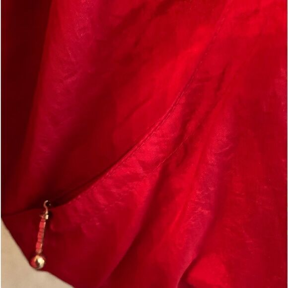 Vintage 90’s Fera Ski Jacket Bright Red Gold Button Detail Sz 16 - Picture 4 of 15